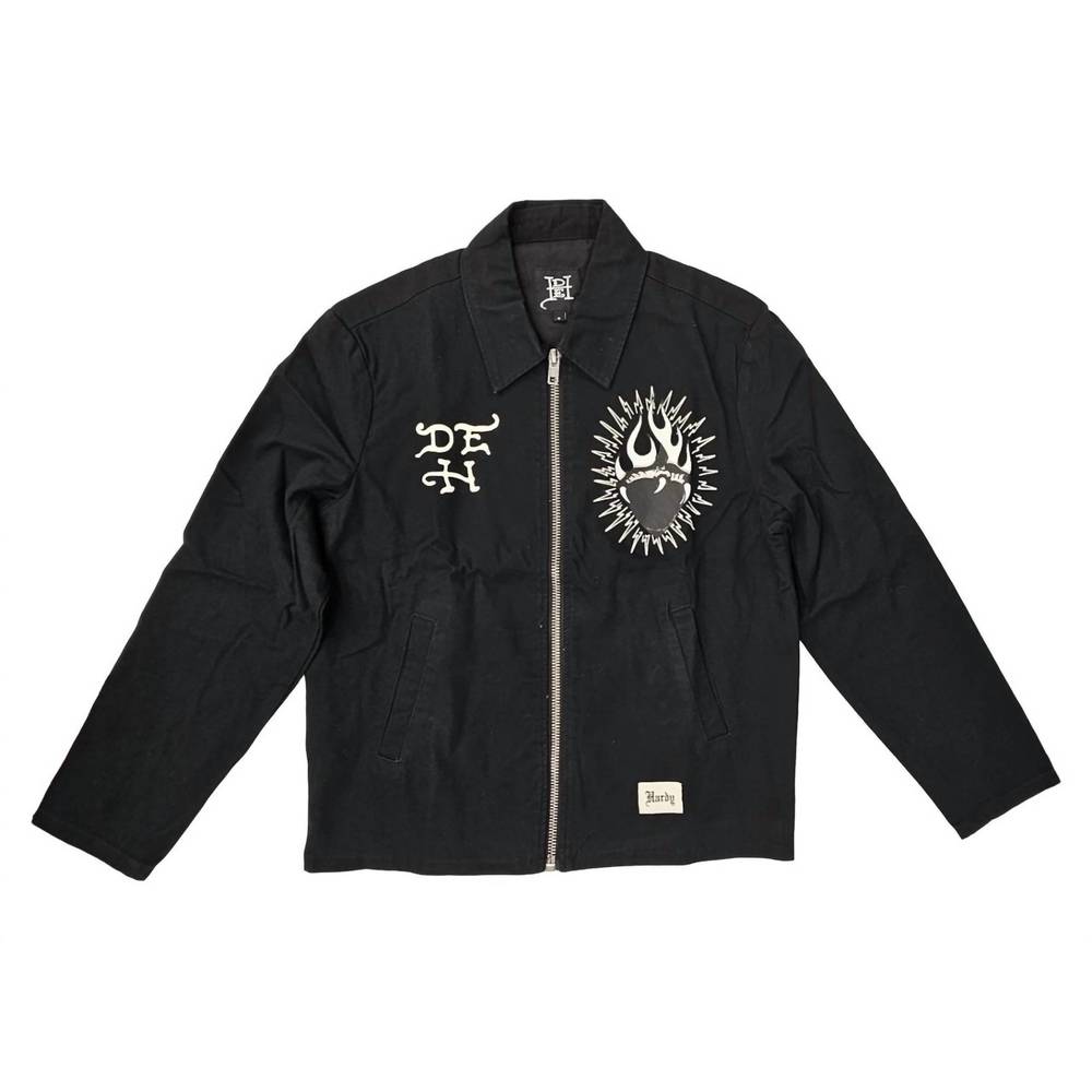 NEW ED HARDY men's dg skull workwear jacket in black